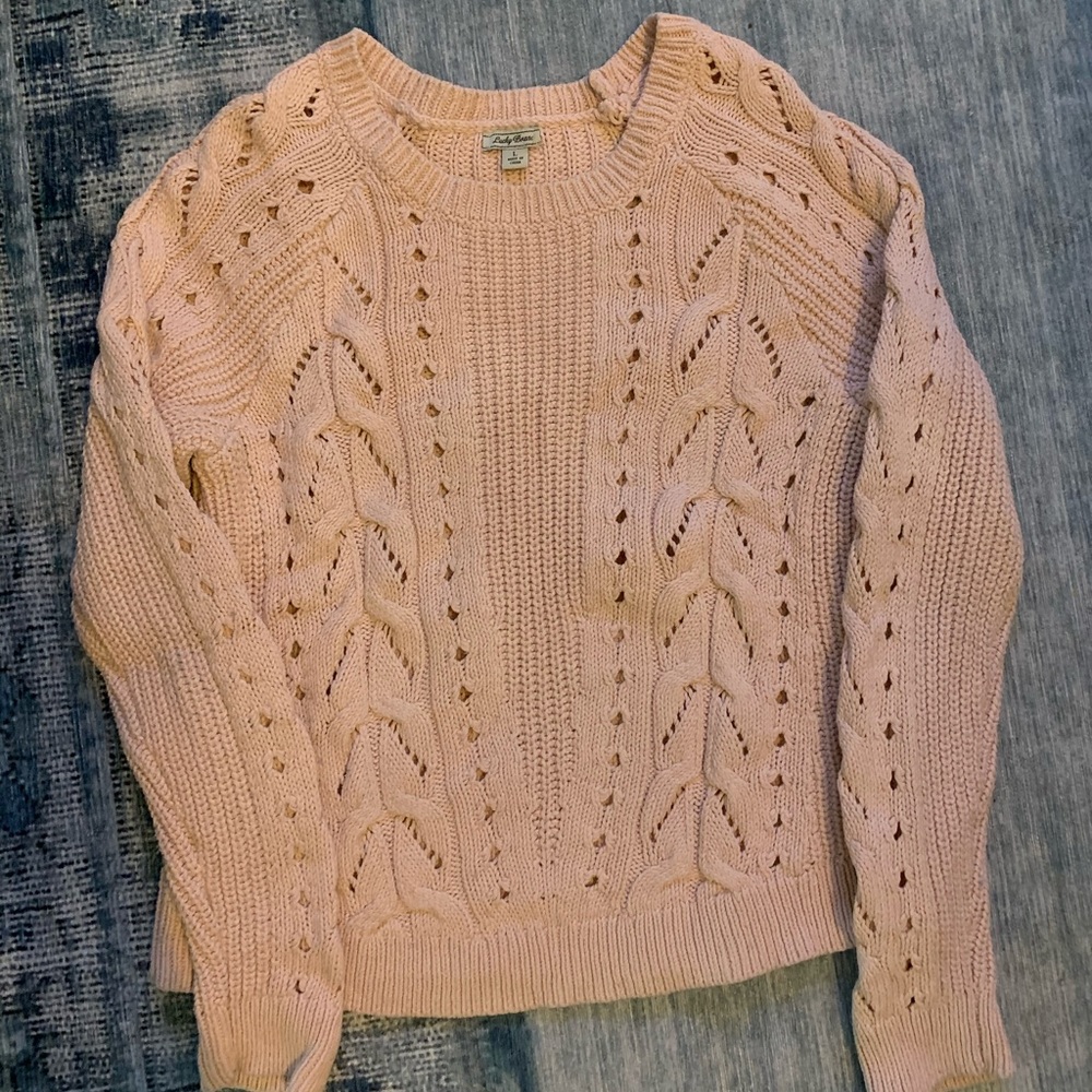 Lucky Brand Pale Pink Mix Knit Crewneck Sweater